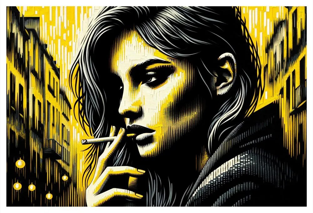 Tablou portret urban de femeie