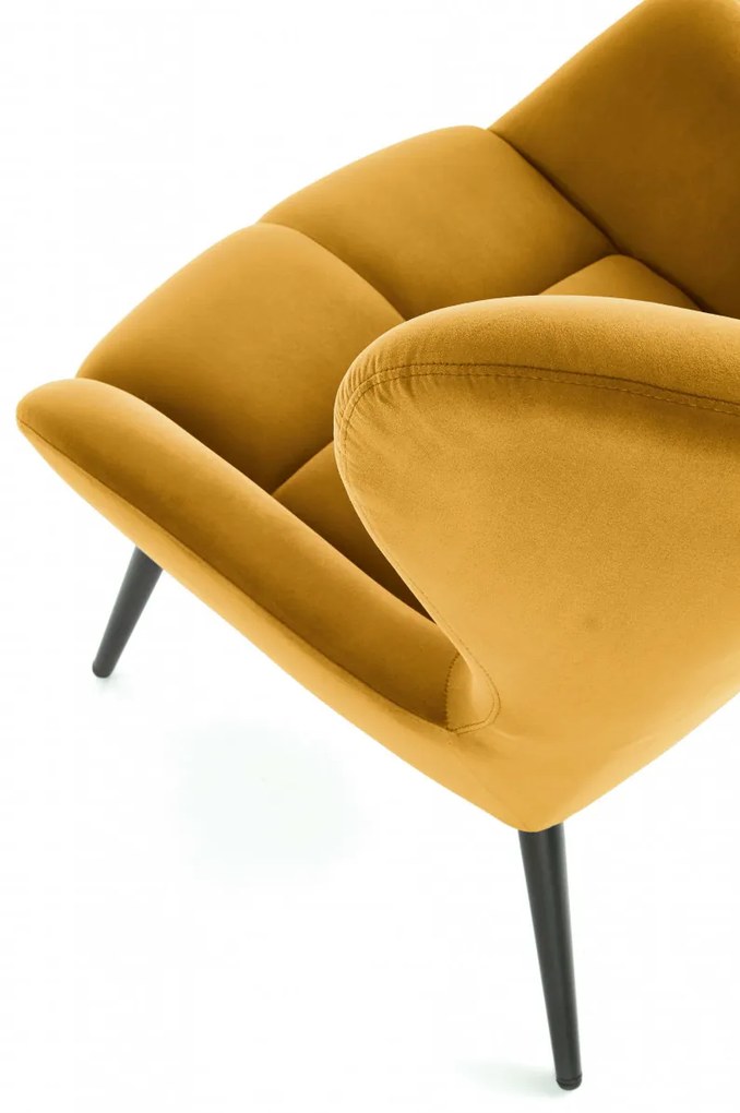 Fotoliu Tyrion velvet mustariu H91 cm
