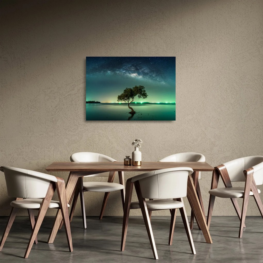 Tablou pe sticlă cu cerul nocturn (70x50 cm)