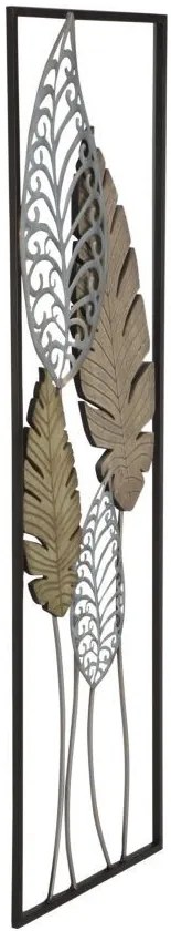 Decoratiune de perete multicolora din MDF si metal, 30,5x2,5x99,5 cm, Leafs Mauro Ferretti