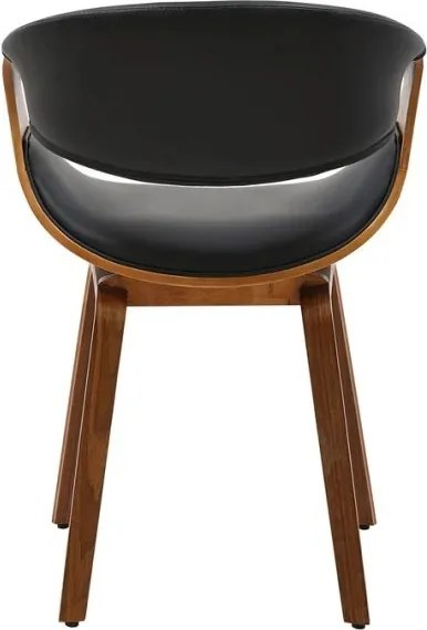 Scaun retro imitatie piele neagra, lemn furniruit ORGANIC