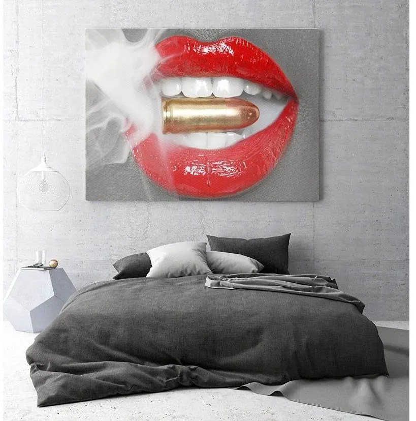 Tablou canvas Smoking Bullet Lips - 60x40 cm 60x40 cm