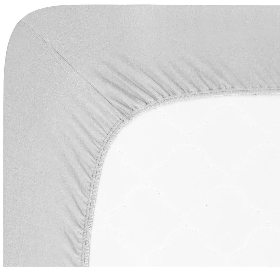 Cearceaf gri deschis din jerseu cu elastic 200x220 cm Boxspring – Andrea Simone