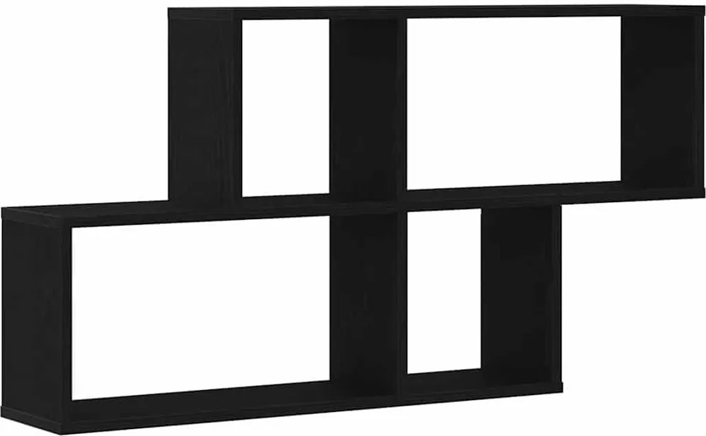 vidaXL Raft de perete Stejar Negru 76 x 15 x 53 cm Lemn compozit