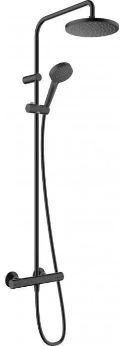 Coloana de dus cu baterie termostatata, Hansgrohe Vernis Blend, negru mat, 26276670