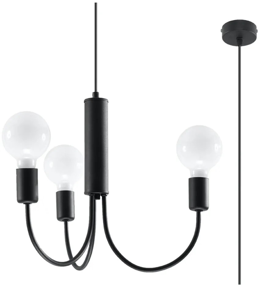 Lustră neagră ø 45 cm Karim – Sollux