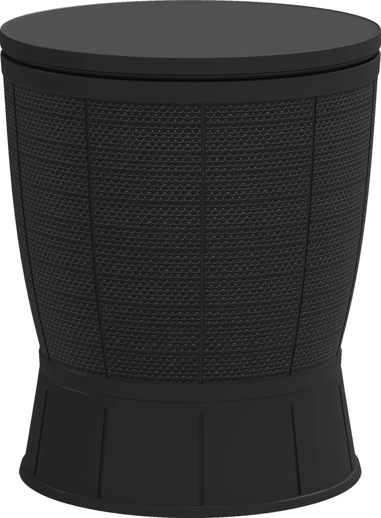 Outsunny Masă-Frigider pentru Exterior 41 L 3 în 1 Cool Bar Masă Auxiliară cu Înălțime Reglabilă Găleată pentru Gheață Capac Rabatabil Negru | Aosom Romania