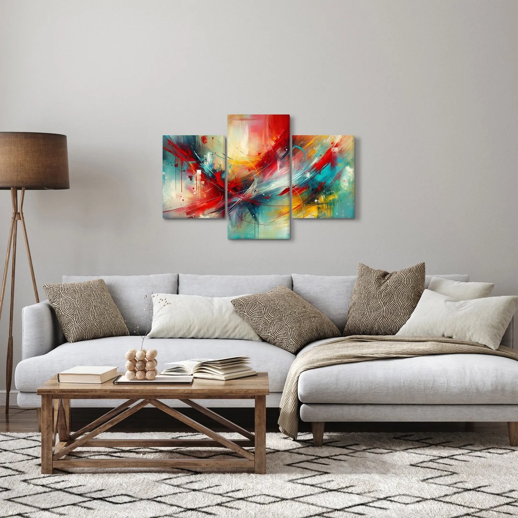 Tablou – Abstracție cu roșu (90x60 cm)