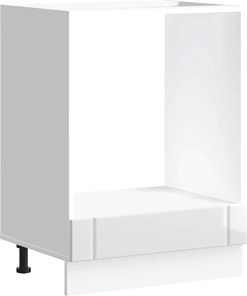 vidaXL Dulap pentru cuptor „Lucca” din lemn prelucrat alb lucios