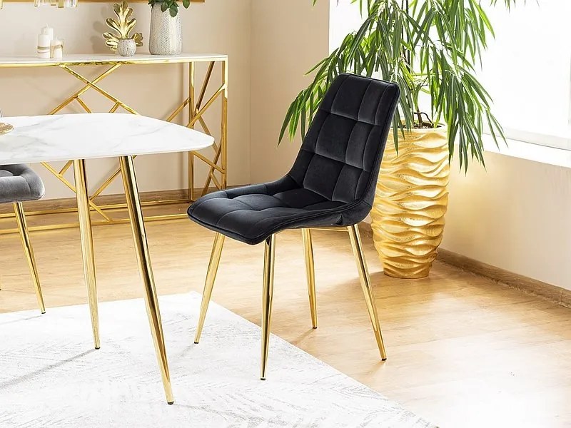 Scaun de sufragerie Charlie (verde închis + Auriu). Promo -7%. 1050315