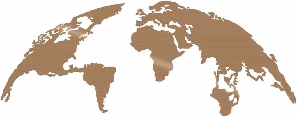 Decoratiune perete WORLD MAP SMALL, cupru, metal, 100x39 cm