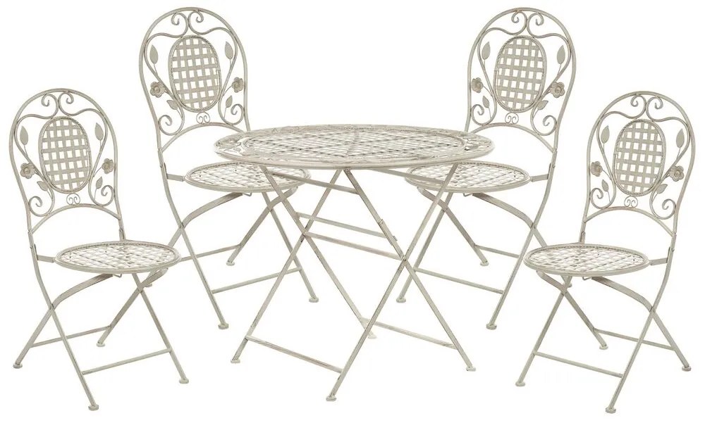 Set mobilier de grădină Basilia (alb crem) (pentru 4 persoane). 1035690