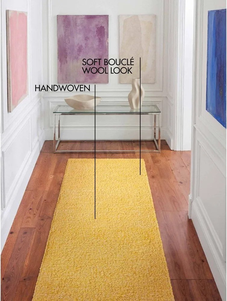 Covor tip traversă galben țesut manual din material bouclé 80x200 cm Notting Hill Portobello – Ted Baker