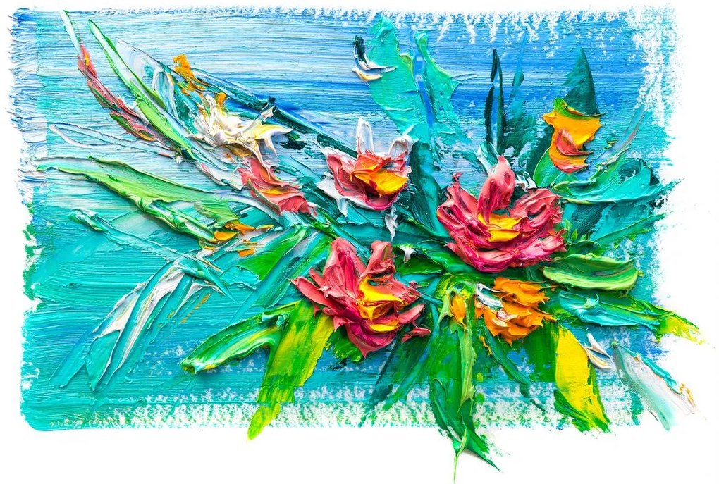 Fototapet - Flori în ulei (254x184 cm)