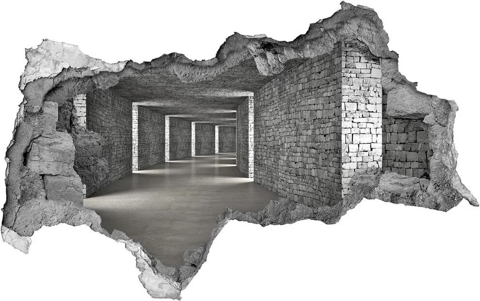 Fototapet 3D gaură în perete Tunel cărămidă