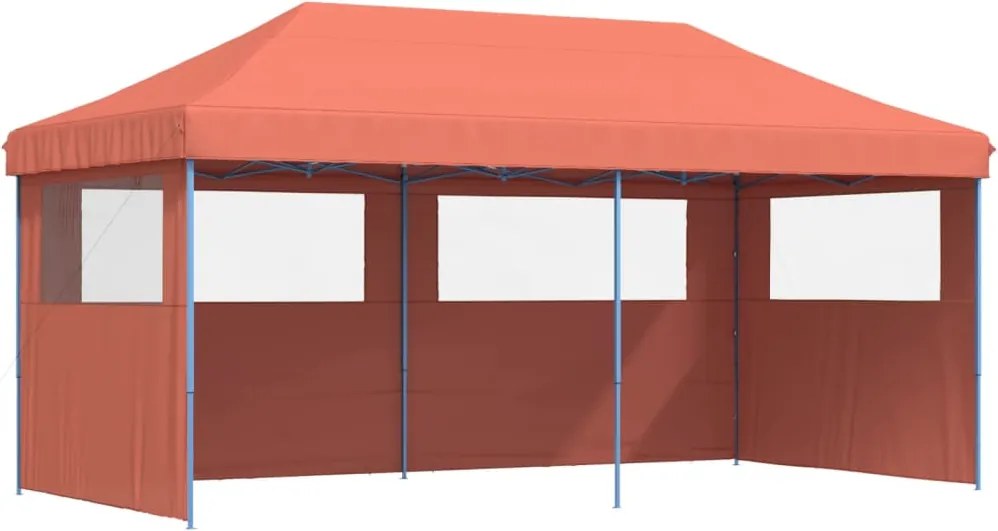 vidaXL Cort pliabil pentru petreceri cu 3 pereți laterali, cărămiziu