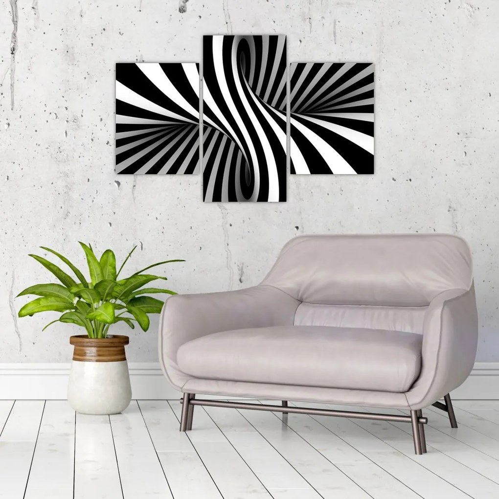 Tablou abstract cu dungi de zebră (90x60 cm)