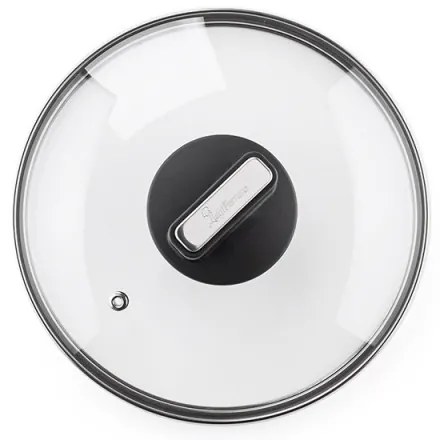 Cratiță Luigi Ferrero Regina FR-2040 20x10 cm, 2,5 l, Acoperire antiaderentă cu efect de marmură, Capac din sticlă cu orificiu pentru abur, Negru