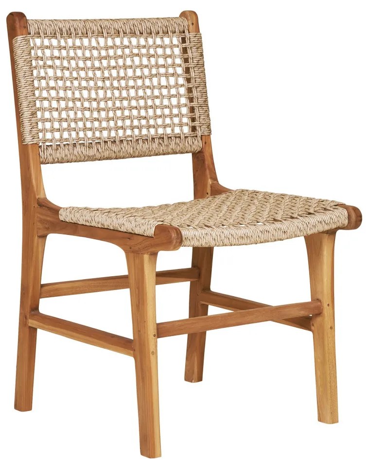 Scaun de dining Derby, tec/polyrattan, natural