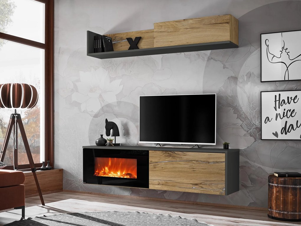 Mobilier living Dalton ANFS DLE (antracit + stejar flagstaff). 1097686