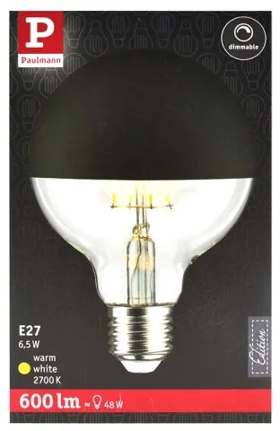 Bec LED dimabil cu cap sferic oglindit E27/6,5W/230V Paulmann 28676