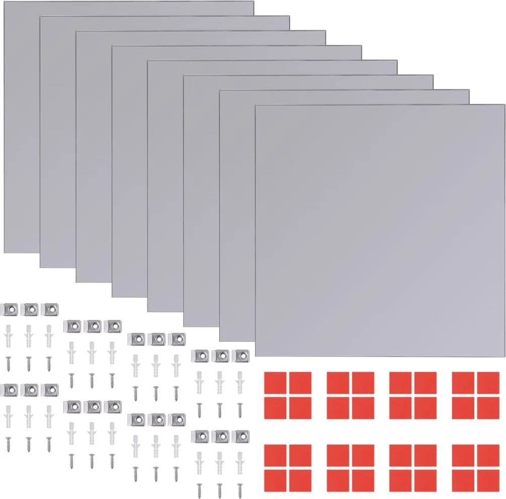 vidaXL Plăci de oglindă fără ramă, 16 buc., 20,5 cm, sticlă