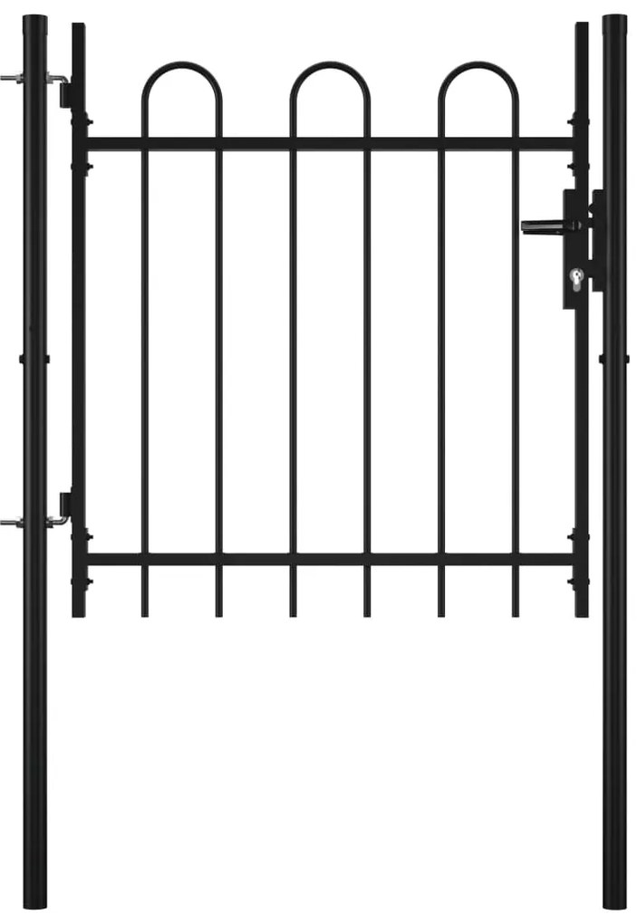 vidaXL Poartă de gard cu o ușă, cu vârfuri rotunjite, 100 x 75 cm