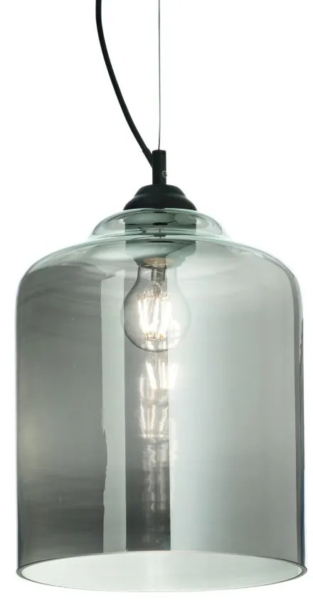Lustra diametru 24cm, din sticla suflata manual, BISTRO SP1 SQUARE fumurie 112312
