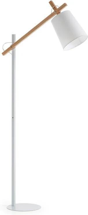 Lampadar Kosta I, tesatura/lemn/metal, alb/maro, 74 x 166 x 28 cm, 1w