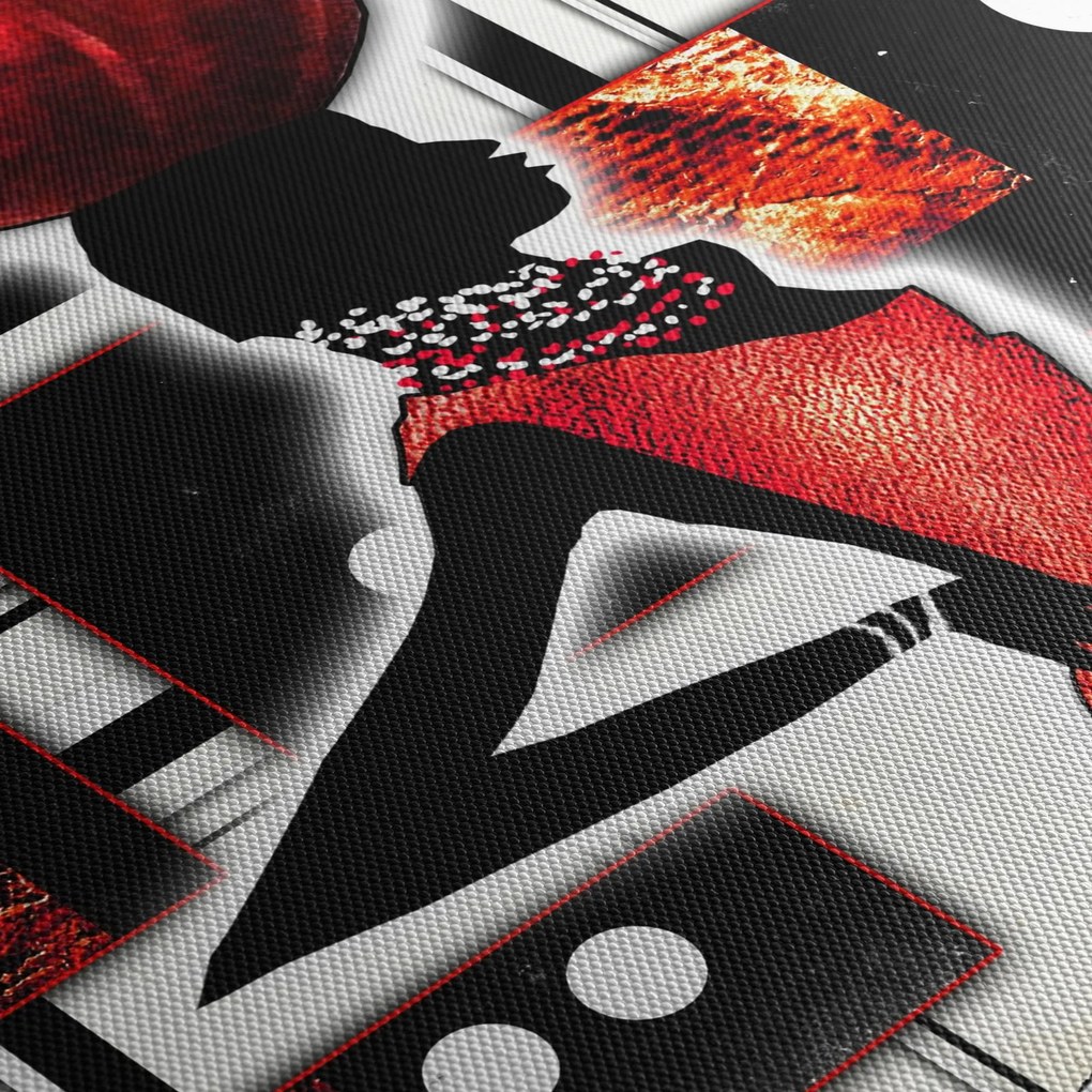 Tablou picuturii cu damă străveche (120x50 cm)