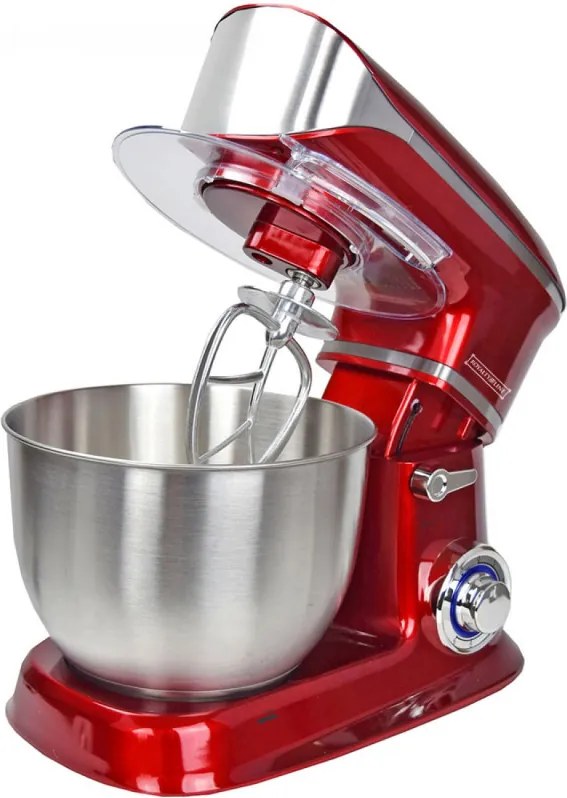 Second hand: Mixer planetar Royalty Line RL-PKM1900.7, 1900W, Cupa inox 6.5 L, 6 viteze + Pulse, Accesorii, Rosu