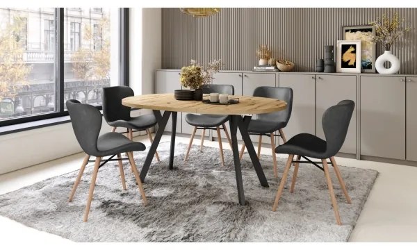 Masă de dining extensibilă ARTUR stejar artisan/negru