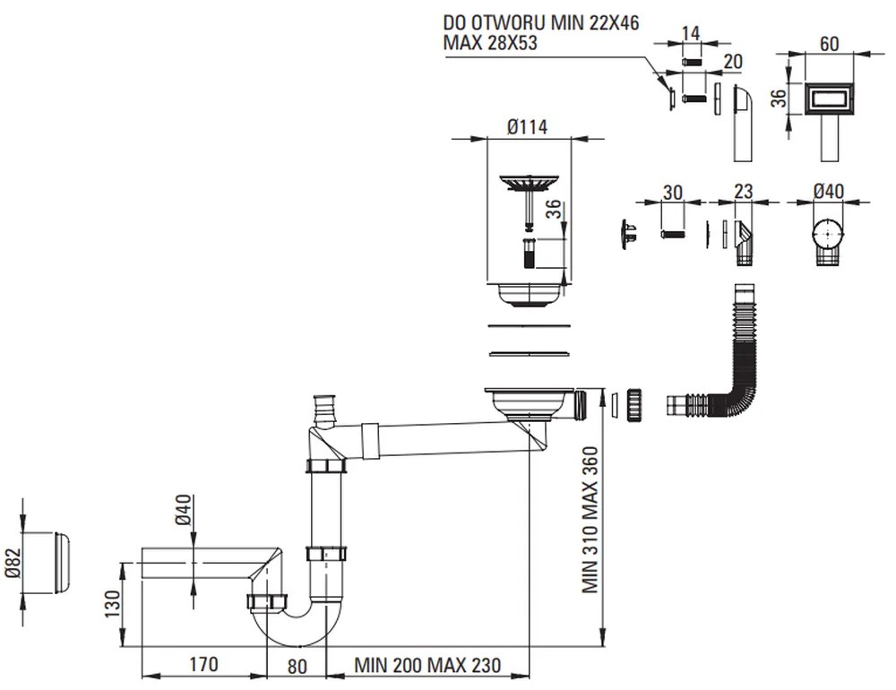 Chiuveta bucatarie inox Deante Olfato, 45x50 cm, titan slefuit 450x505 mm, Titan slefuit