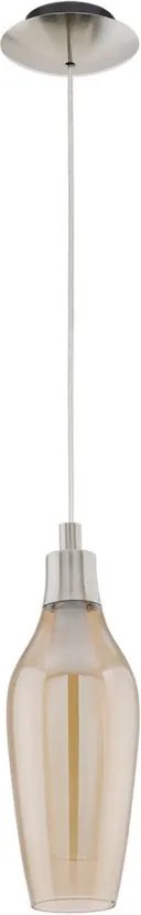 Lustra pendul LED Pontevedra I sticla/otel, bej, diametru 11 cm