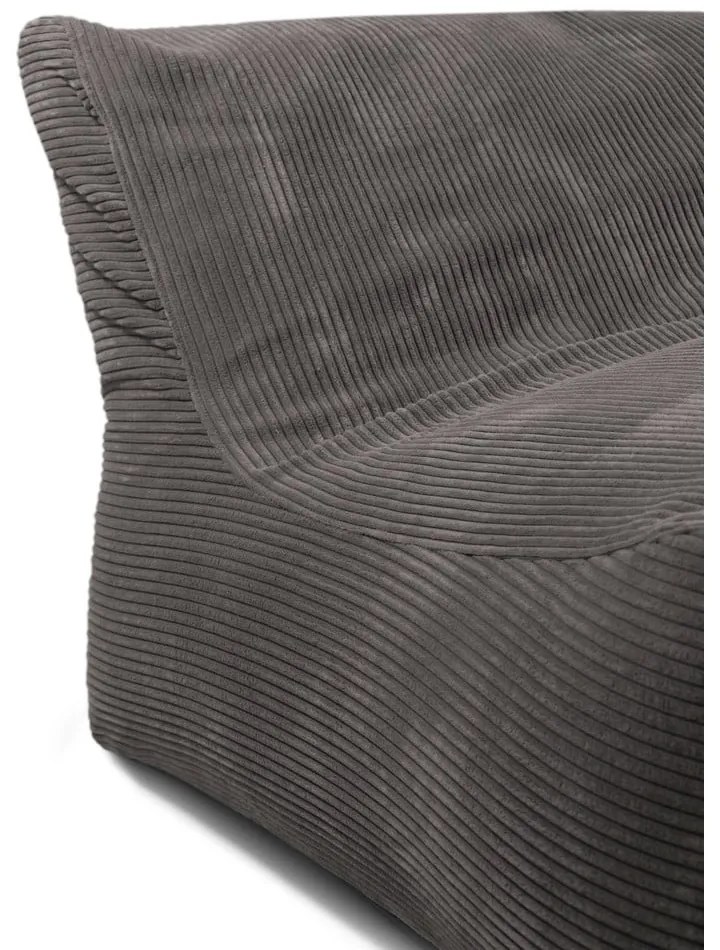 Fotoliu bean bag gri deschis cu tapițerie din catifea reiată Sofa Lounge – SLOWDOWN