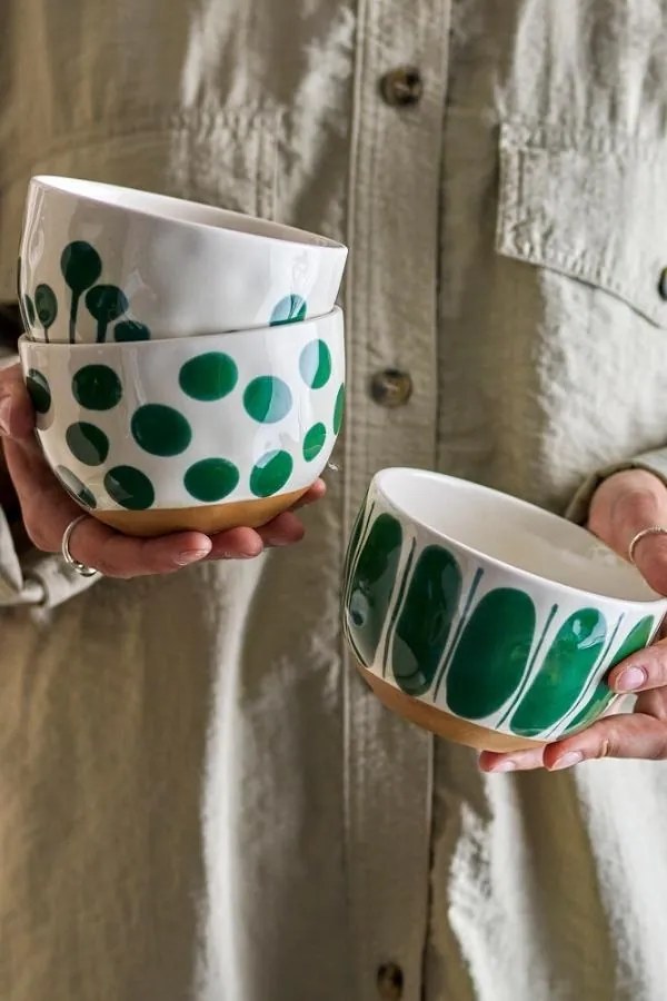 Bol verde din ceramică – Linora