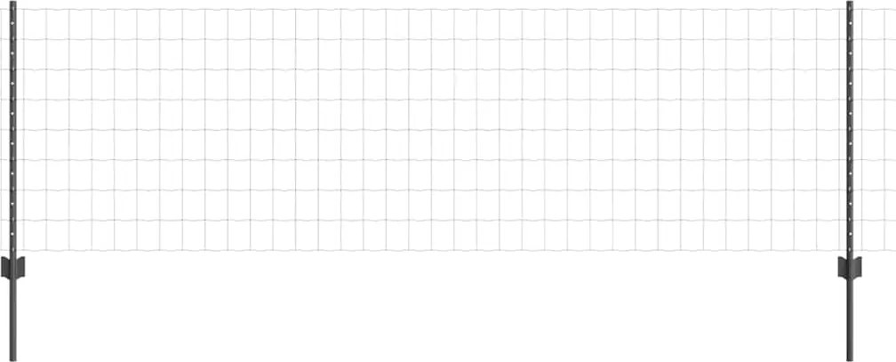 vidaXL Gard cu Stâlp Gri 0,8 x 10 m Oțel și PVC