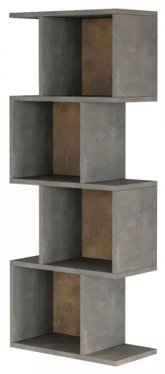 Biblioteca Living LF1-GP, PAL Melaminat, Gri / Bronz