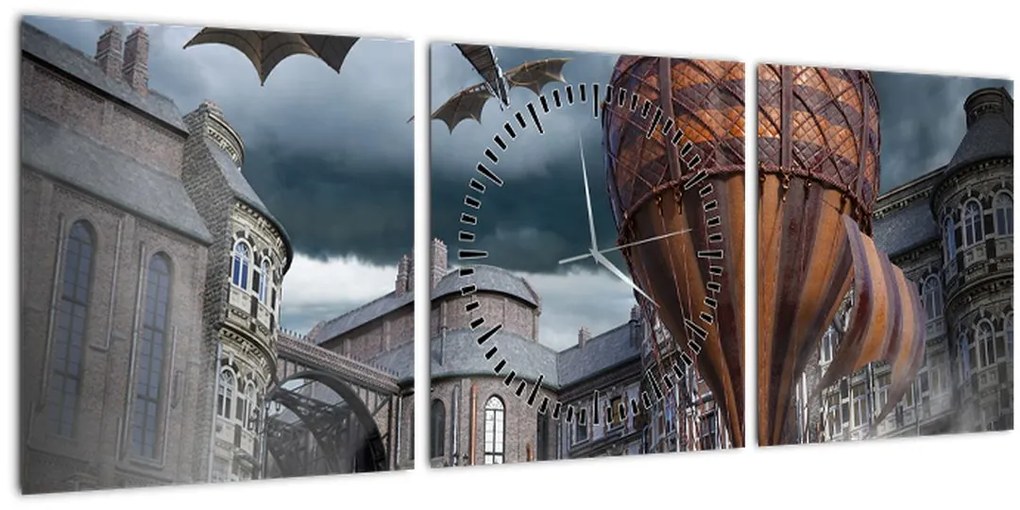 Tablou - Peisaj suprarealist (cu ceas) (90x30 cm)