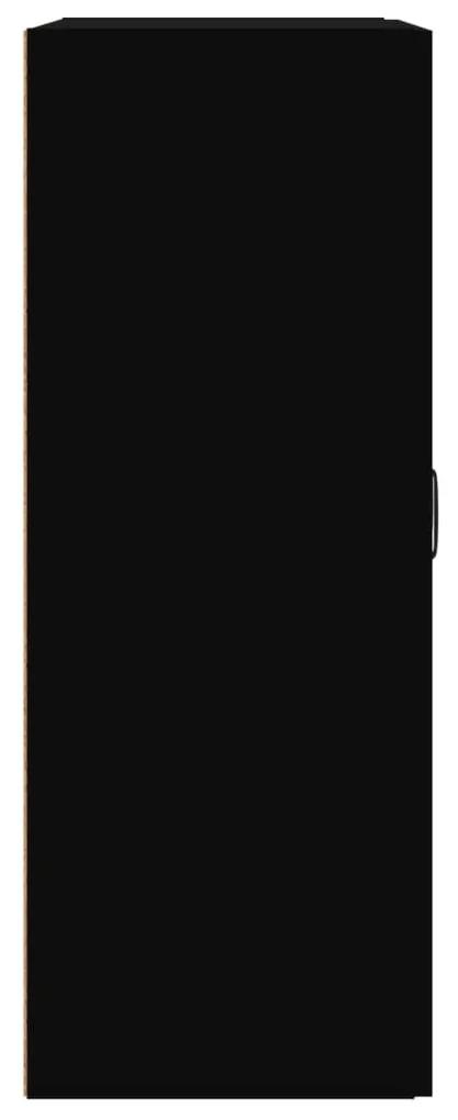 Dulap de perete suspendat, negru, 69,5x32,5x90 cm 1, Negru
