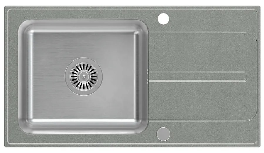 Chiuveta compozit incastrata Quadron Pop Ralph 111 finisaj inox - gri 78x43 cm