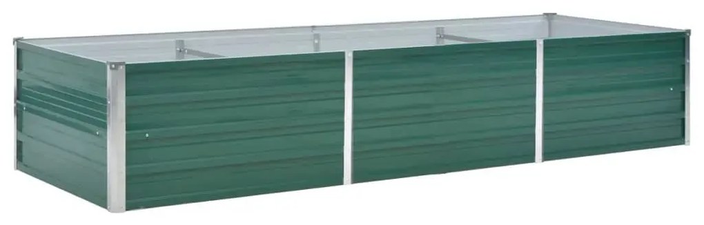 44843 vidaXL Strat înălțat de grădină, verde, 240x80x45 cm, oțel galvanizat