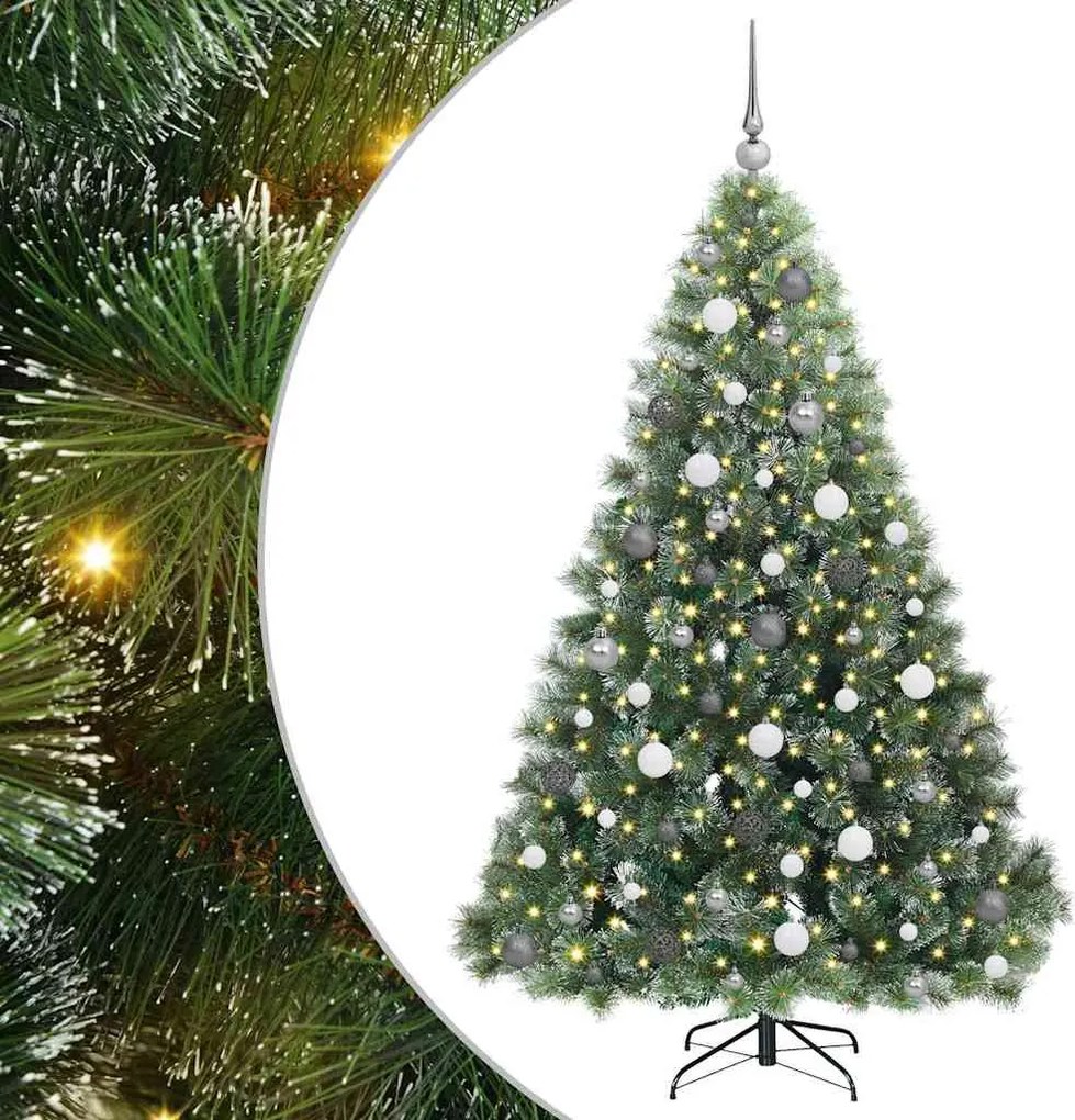 vidaXL Brad de Crăciun artificial cu 300 LED Verde 180 cm PE și PVC