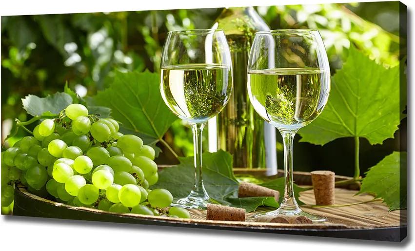Imprimare tablou canvas Vin alb și fructe