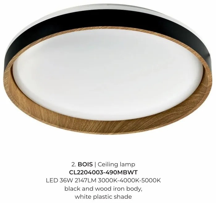 Plafoniera LED design modern BOIS 49cm