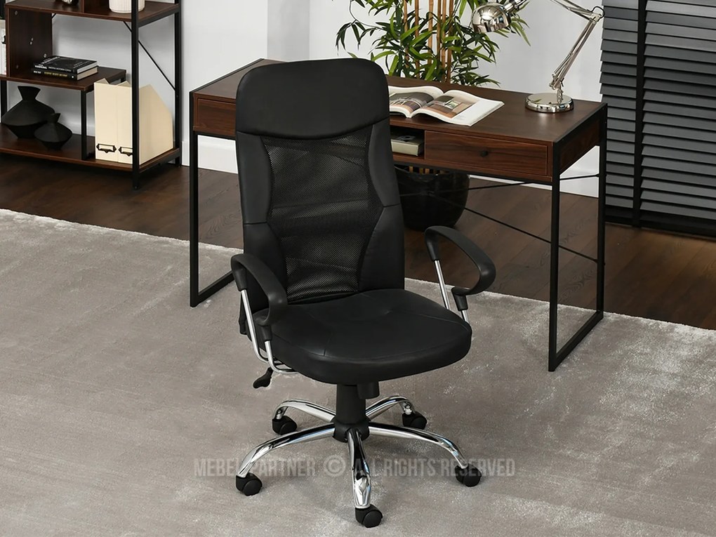 Scaun Olino (negru + crom). Promo -9%. 1110526