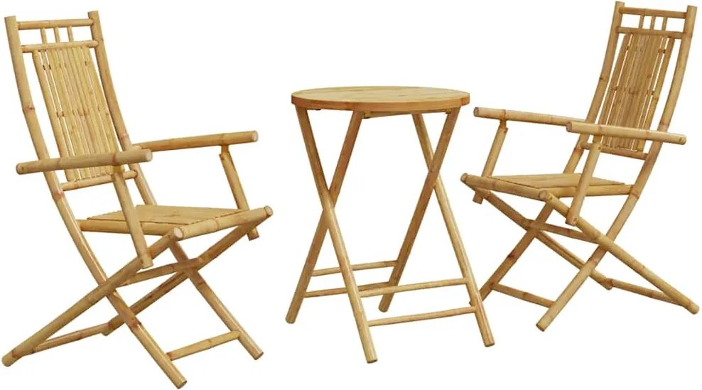 vidaXL Set mobilier bistro, 3 piese, bambus