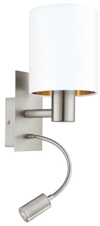 Aplica de perete cu reader LED, design modern PASTERI alb, cupru 96484 EL