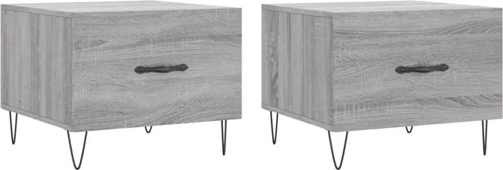 vidaXL Măsuțe de cafea, 2 buc., gri sonoma, 50x50x40 cm, lemn compozit