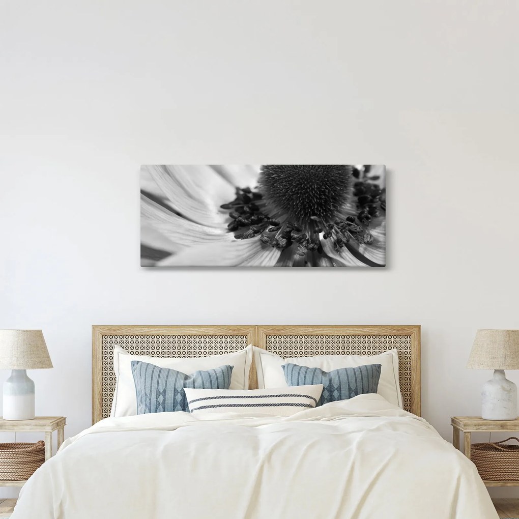 Tablou - Floare în alb-negru (120x50 cm)